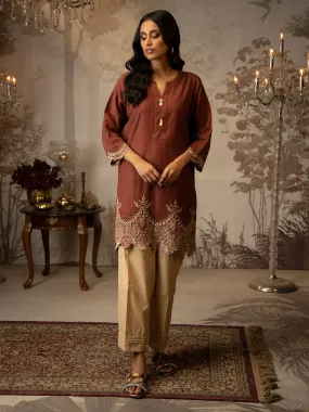 1pc Stitched Basic Embroidered Khaddar Shirt