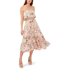 1.State Womens Printed Tiered Maxi Dress