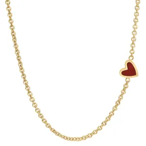 2mm Gold Enamel Heart Chain