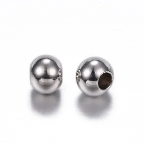 8mm Stainless Steel Beads, Solid Wall, 8x6mm, 3.5mm hole, Lot Size 500 Beads, #1503 A