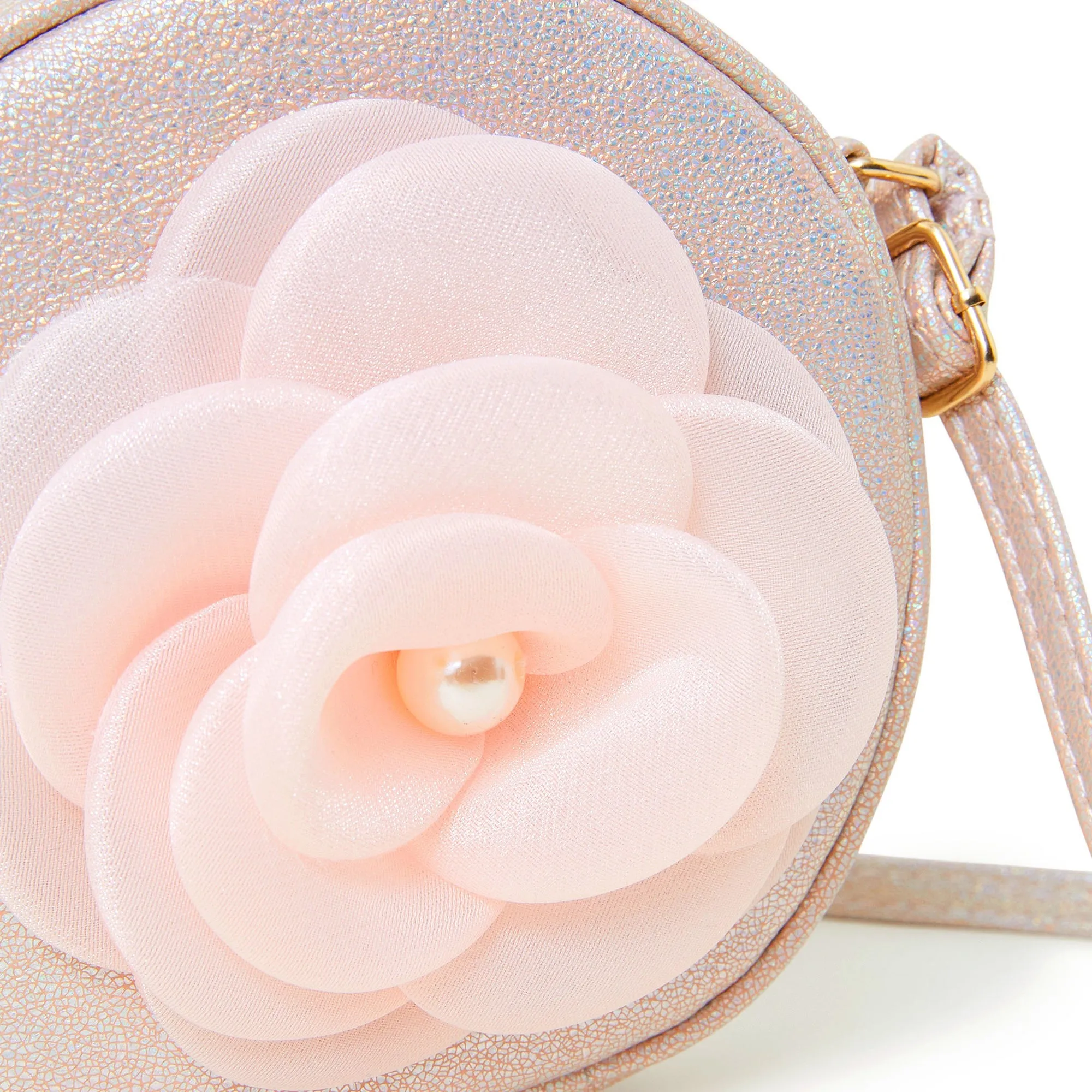 Accessorize London Girl's Kids Pearly Flower Round Bag