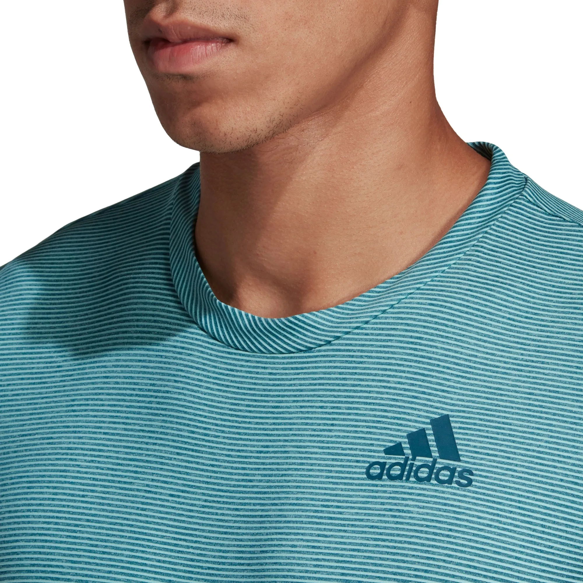 adidas Men's T-shirt - Parley Striped Blue Spirit DP0286