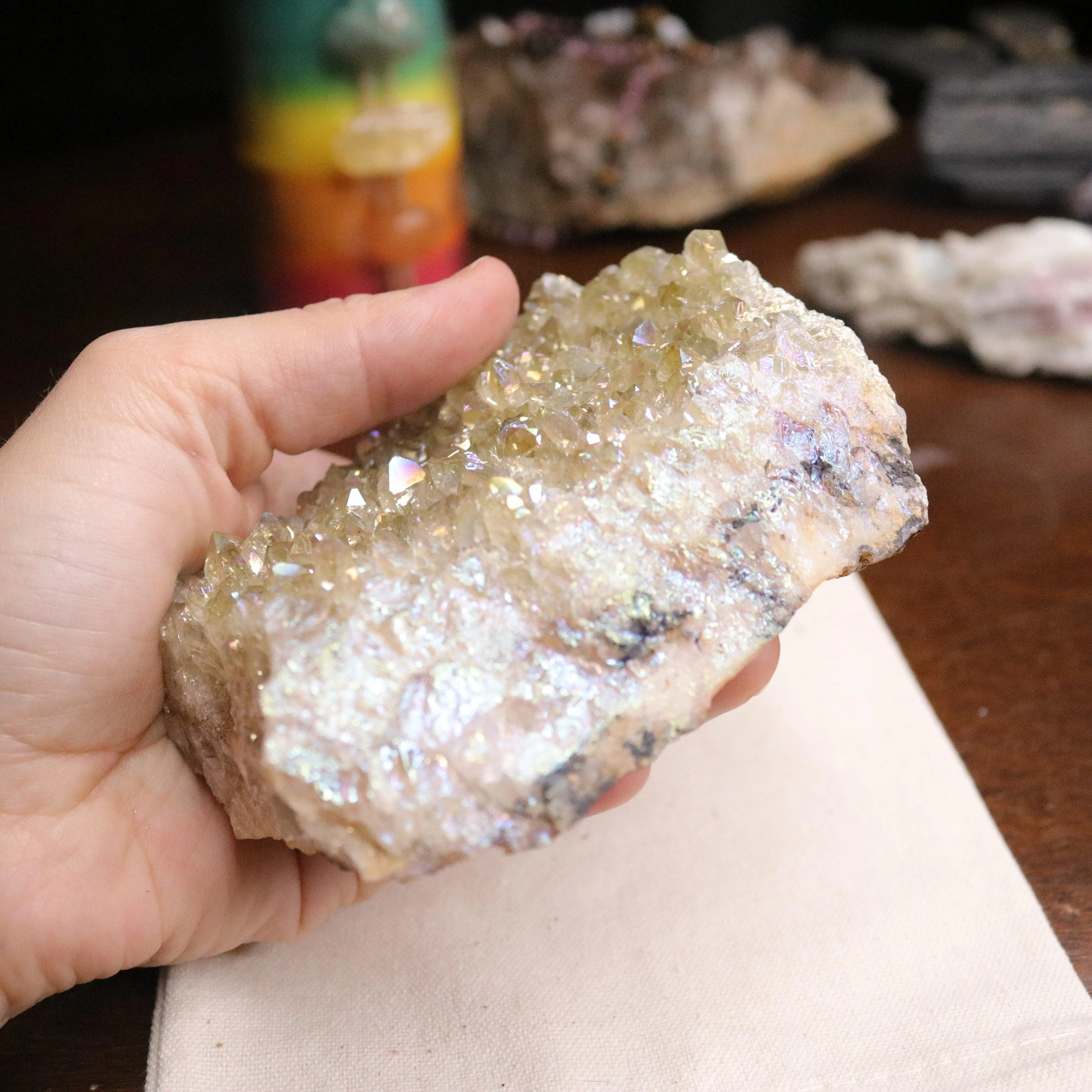 Angel Aura Citrine ~ Beautiful Display Crystal for Prosperity Altar