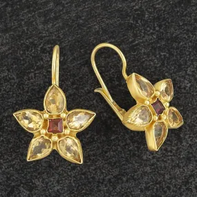 Anne of Gables Citrine and Garnet Earrings