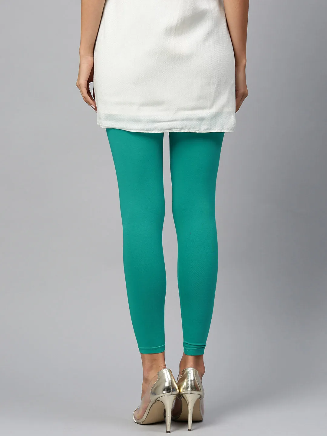 Attractive Teal Solid Legging