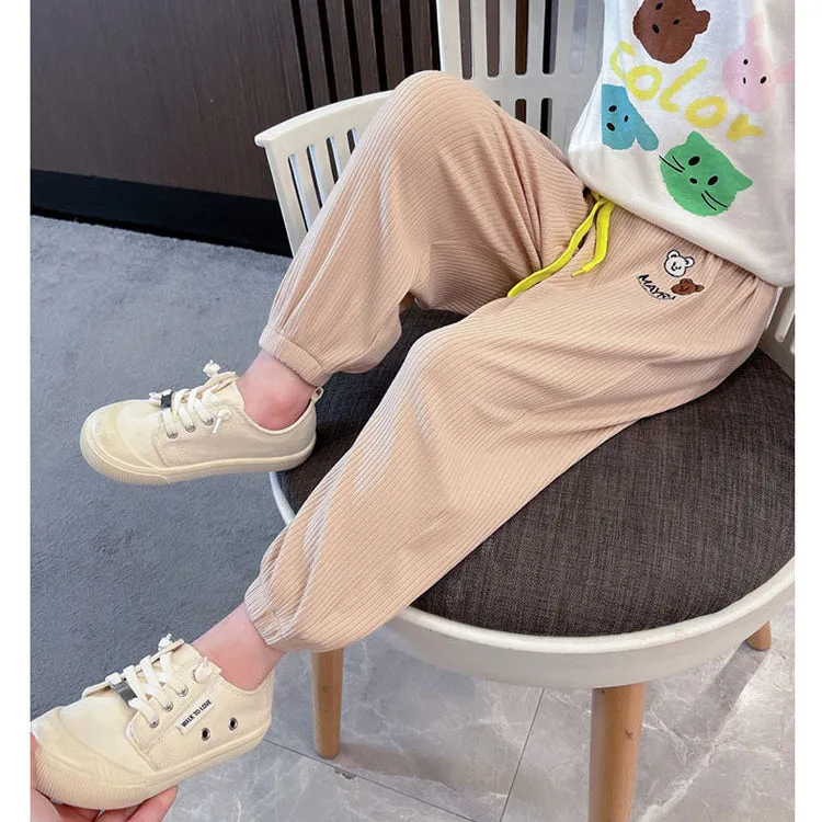 Baby Kid Girls Animals Cartoon Embroidered Pants