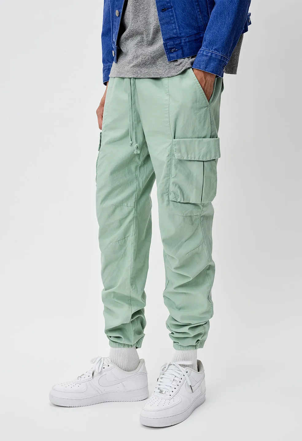 Back Sateen Cargo Pants / Sea Foam