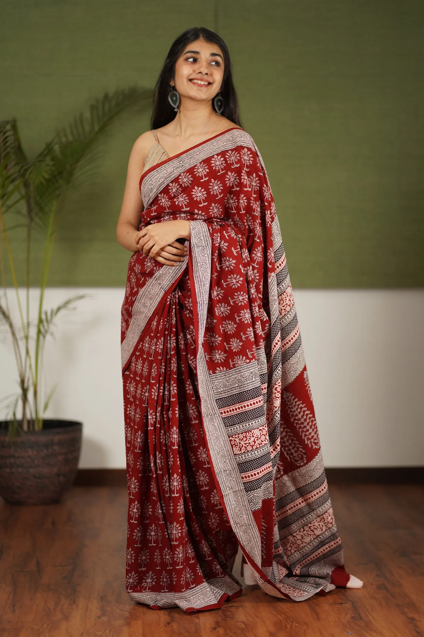 Bagh Hand Block Printed Cotton Saree