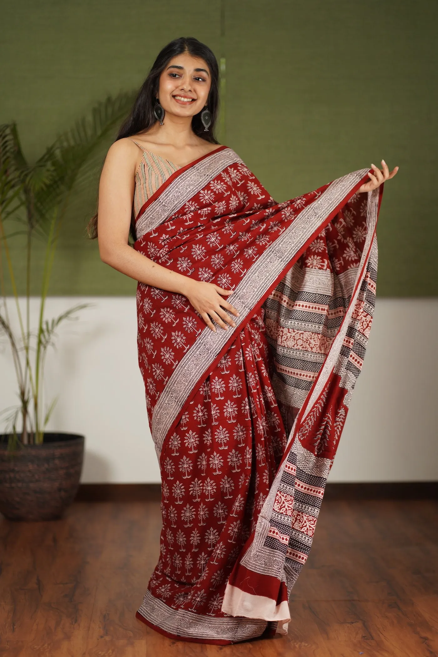 Bagh Hand Block Printed Cotton Saree