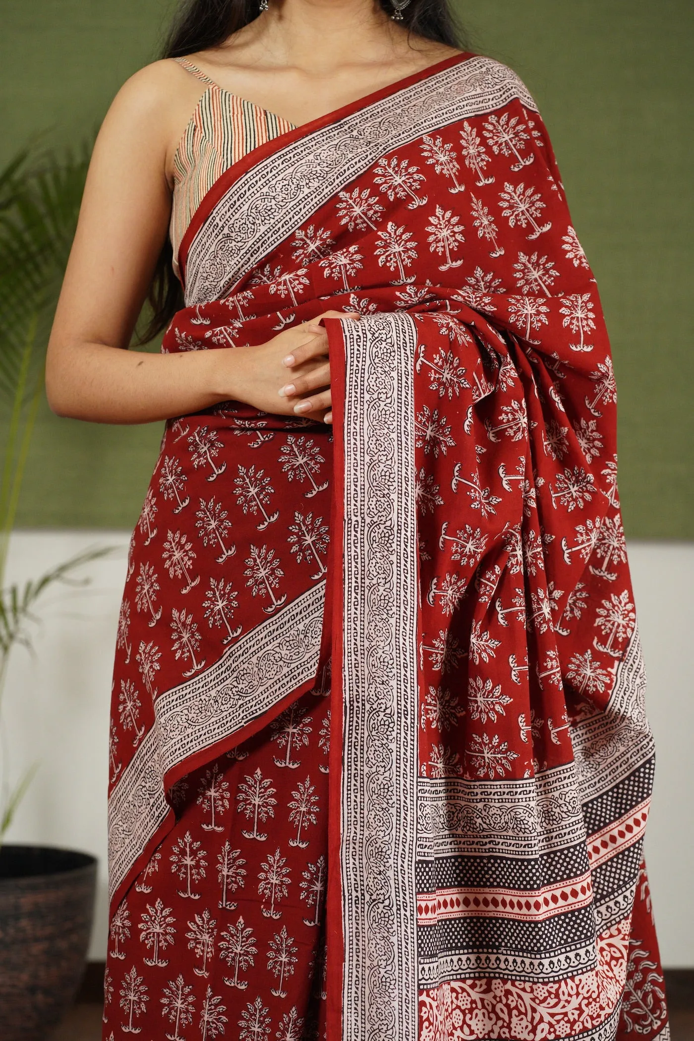 Bagh Hand Block Printed Cotton Saree