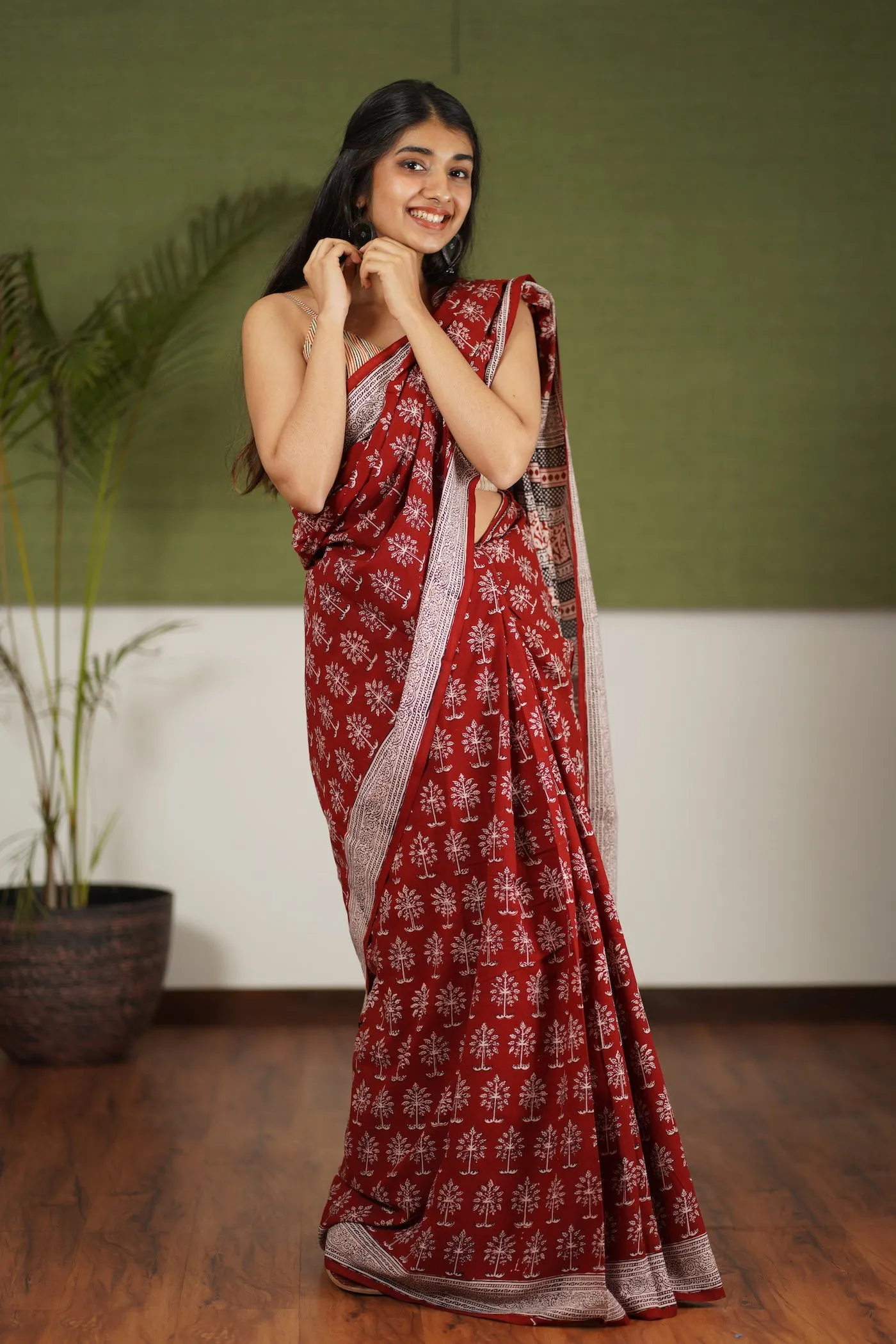 Bagh Hand Block Printed Cotton Saree