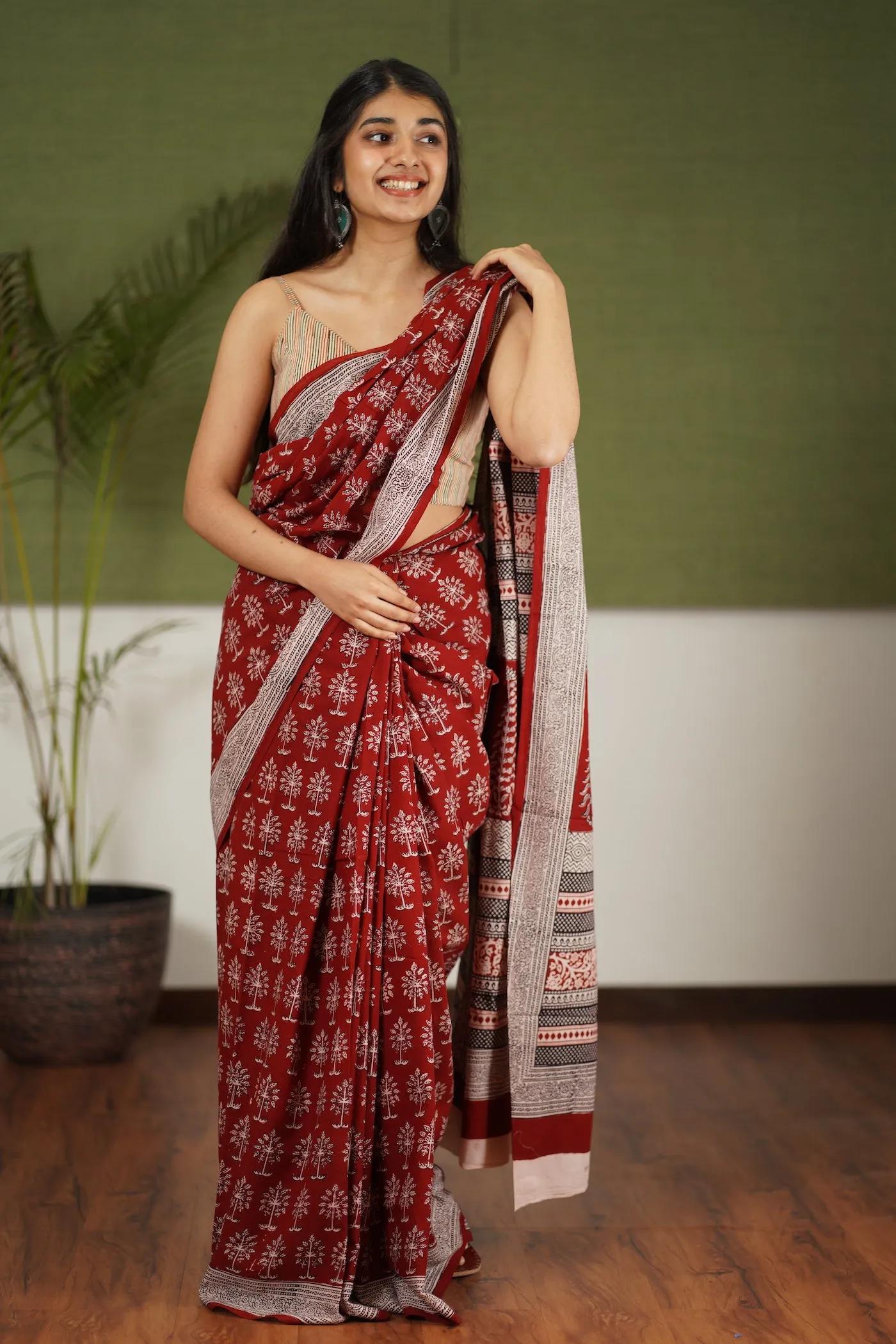 Bagh Hand Block Printed Cotton Saree