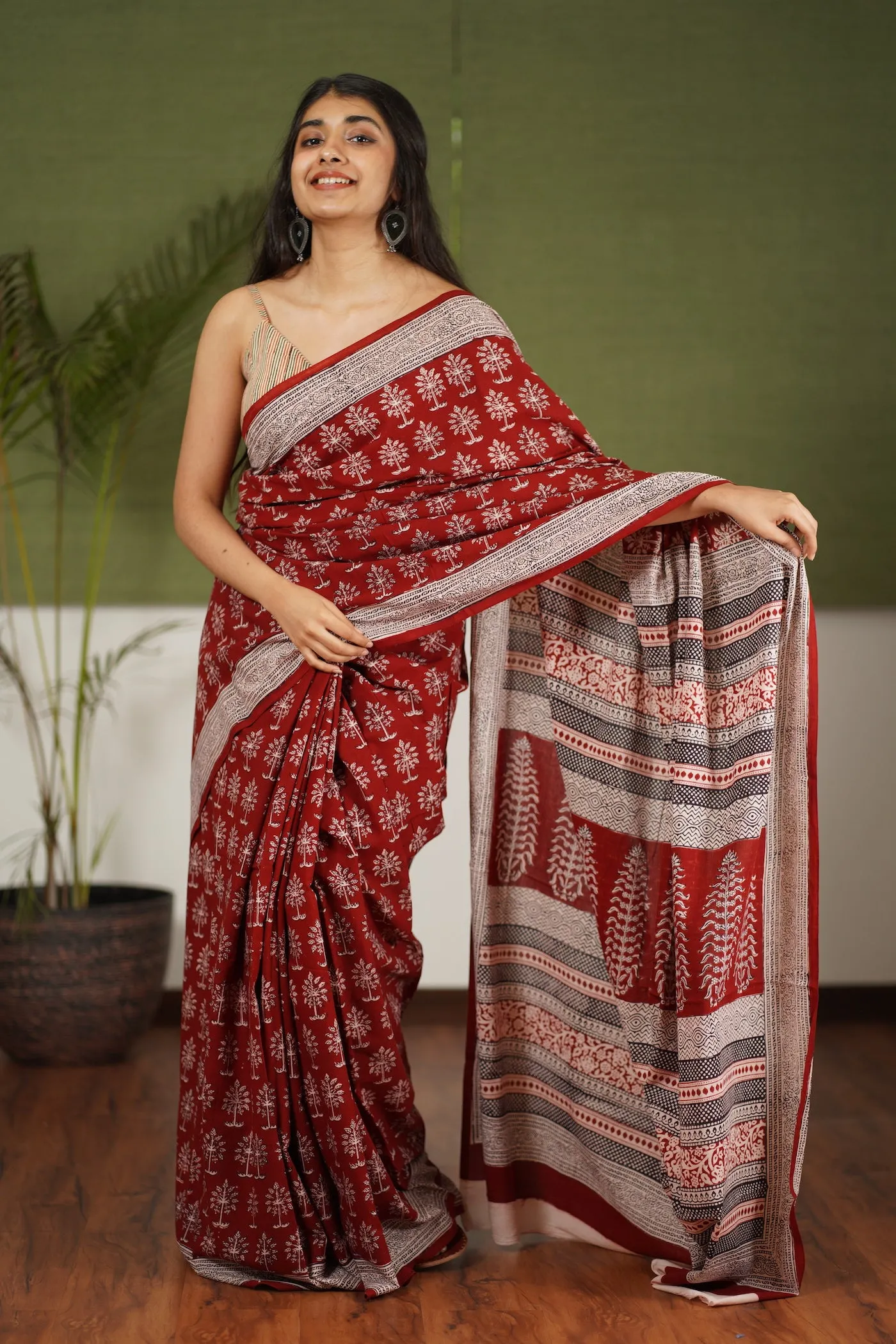 Bagh Hand Block Printed Cotton Saree