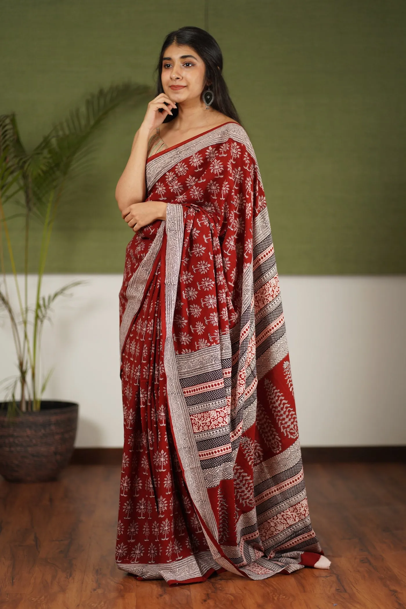 Bagh Hand Block Printed Cotton Saree