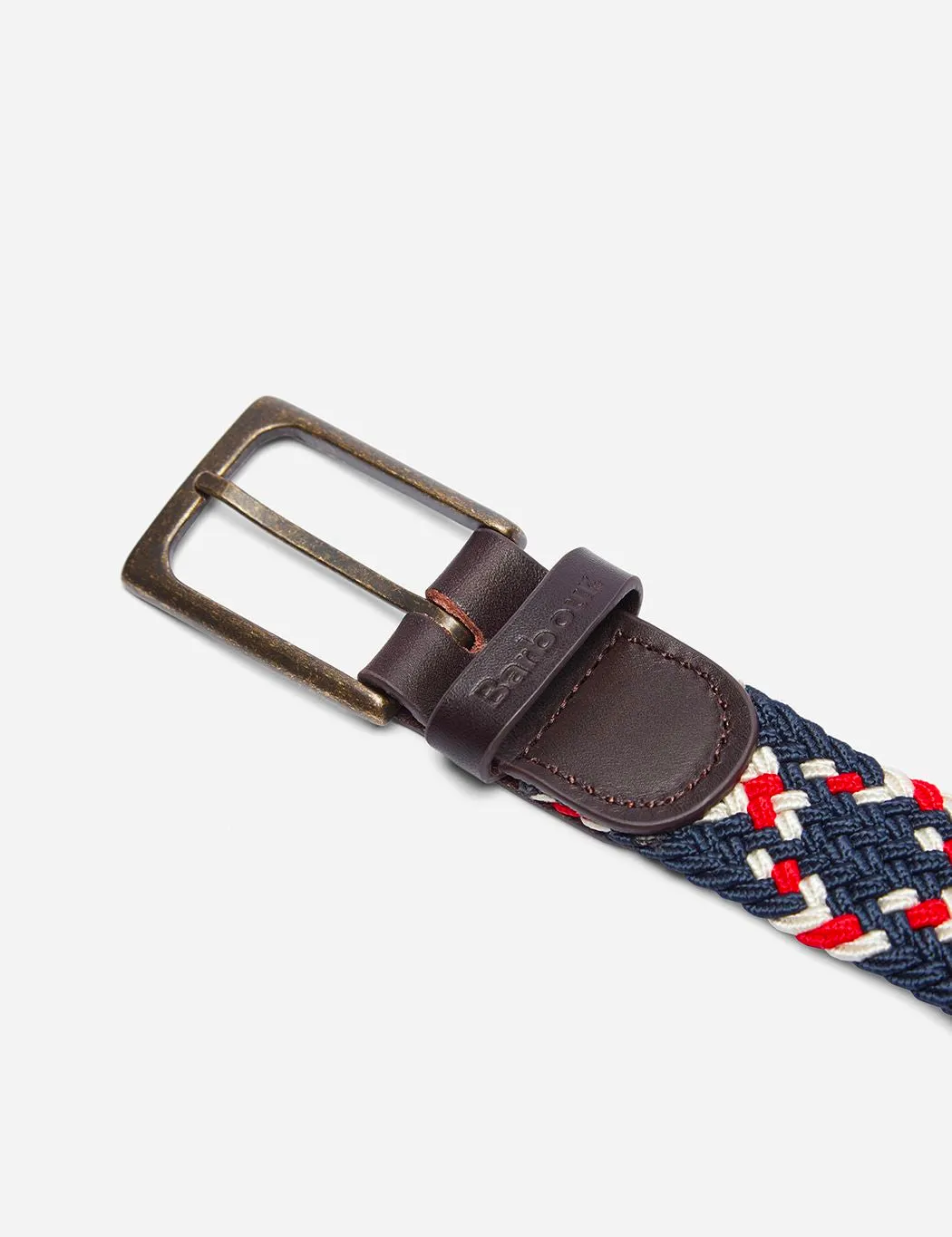 Barbour Ford Plaited Belt - Red/Navy Mix