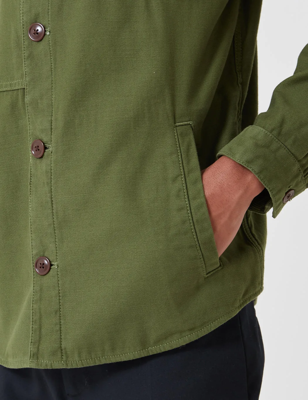 Barbour Seaton Overshirt - Burnt Olive Green