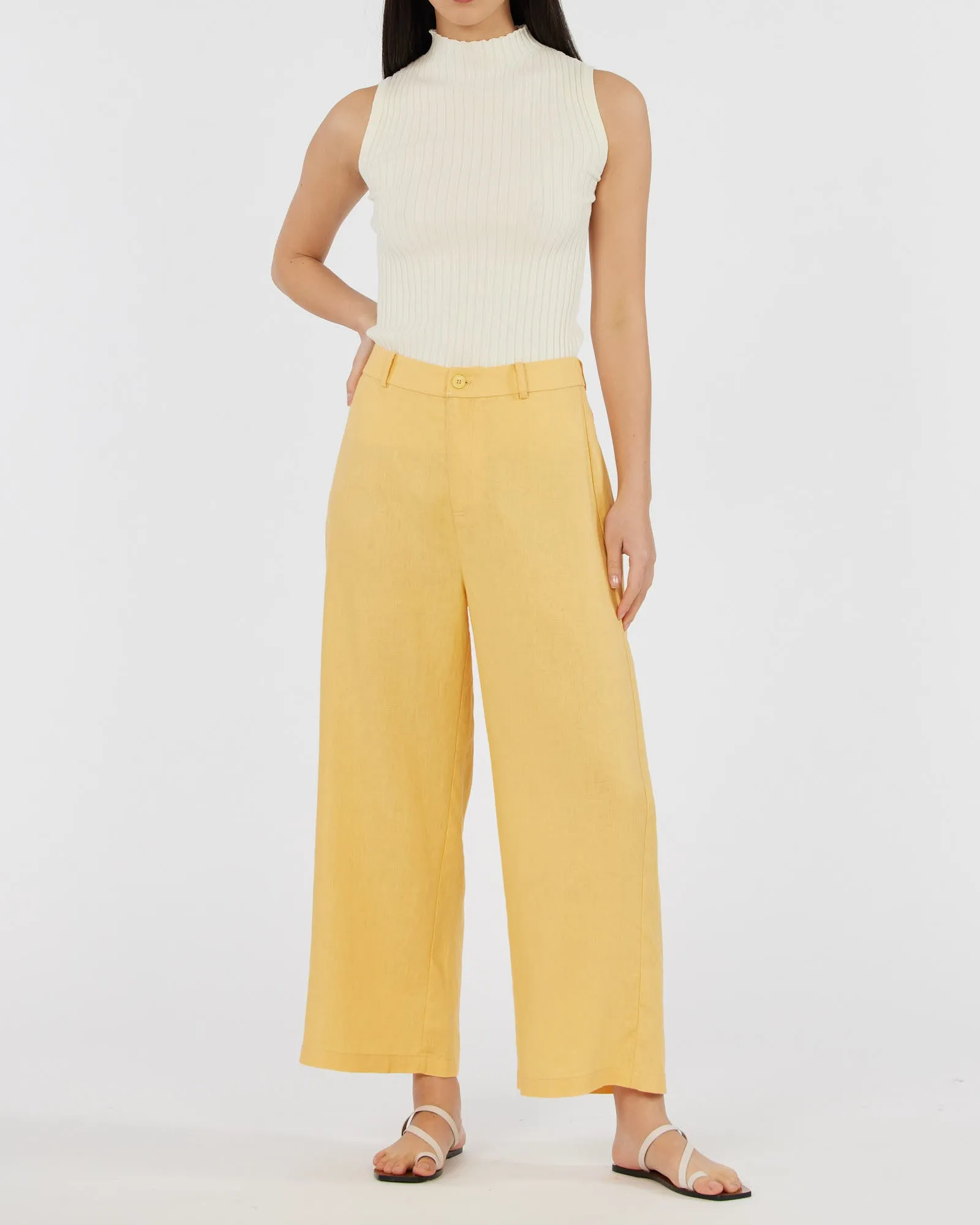 Barossa Linen Pant - Buttercup