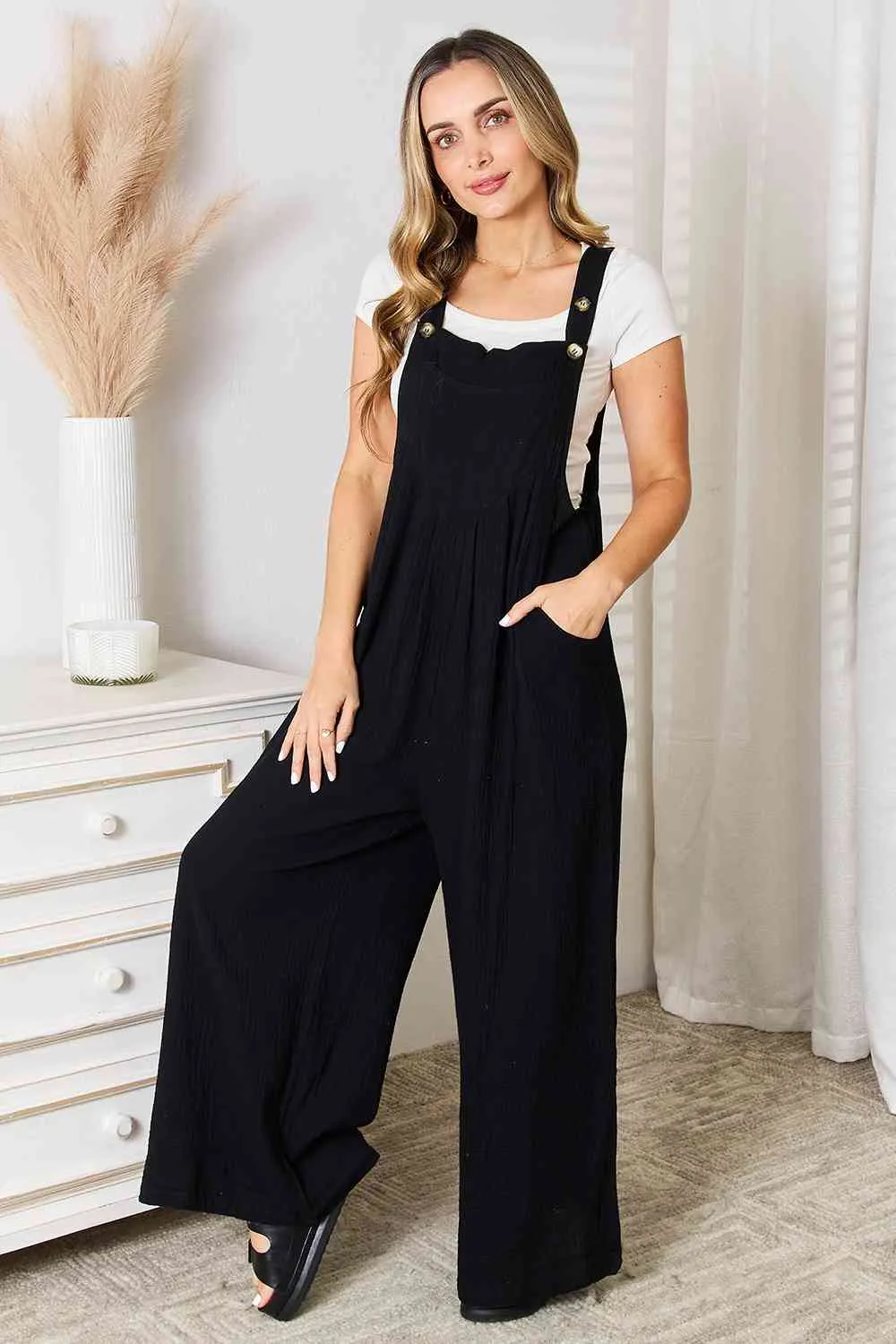 Basic Bae Wide Leg Overalls with Pockets