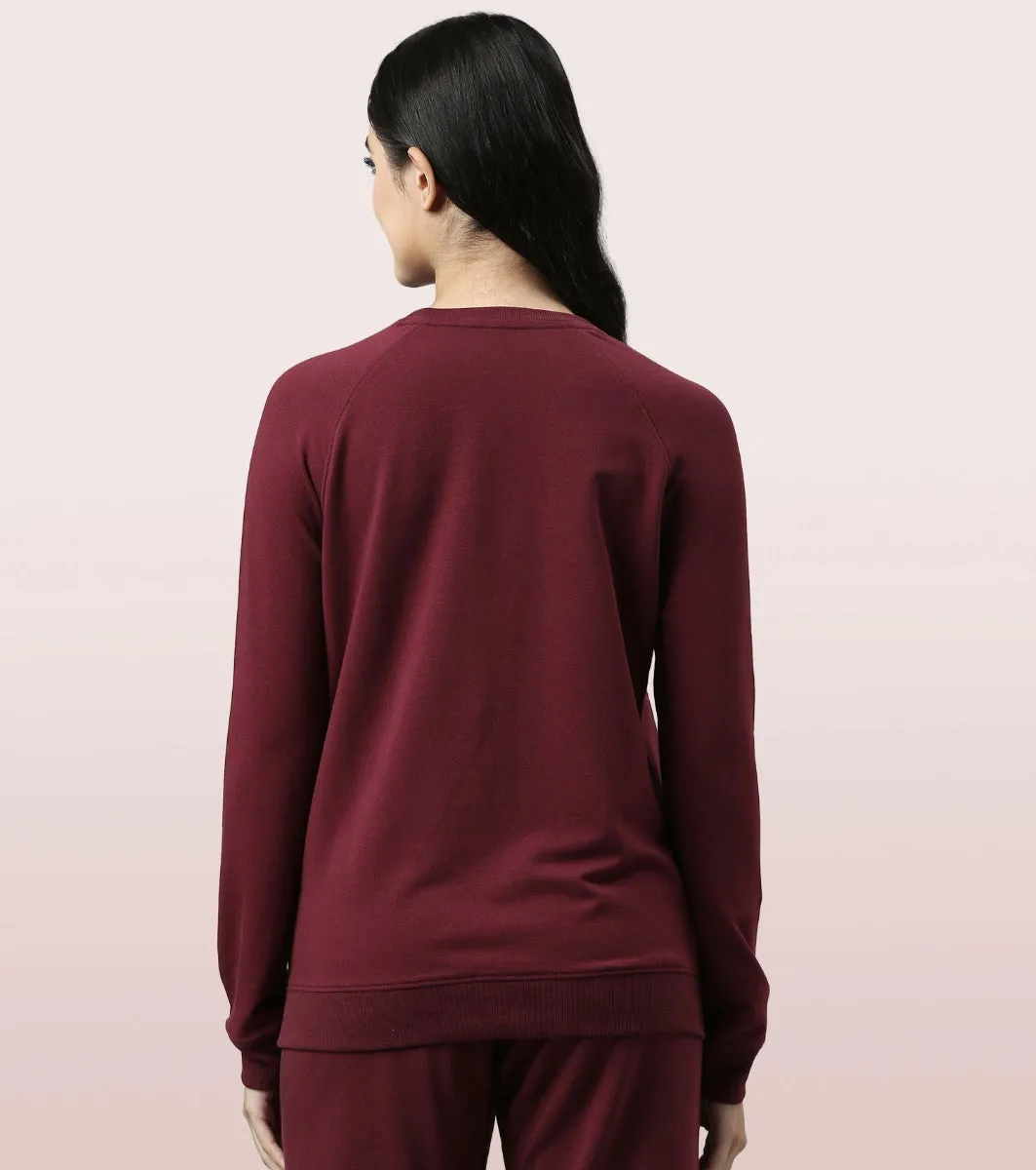 Basic Sweat | Long Sleeve Basic Pop Over Sweatshirt With Mindful Graphic