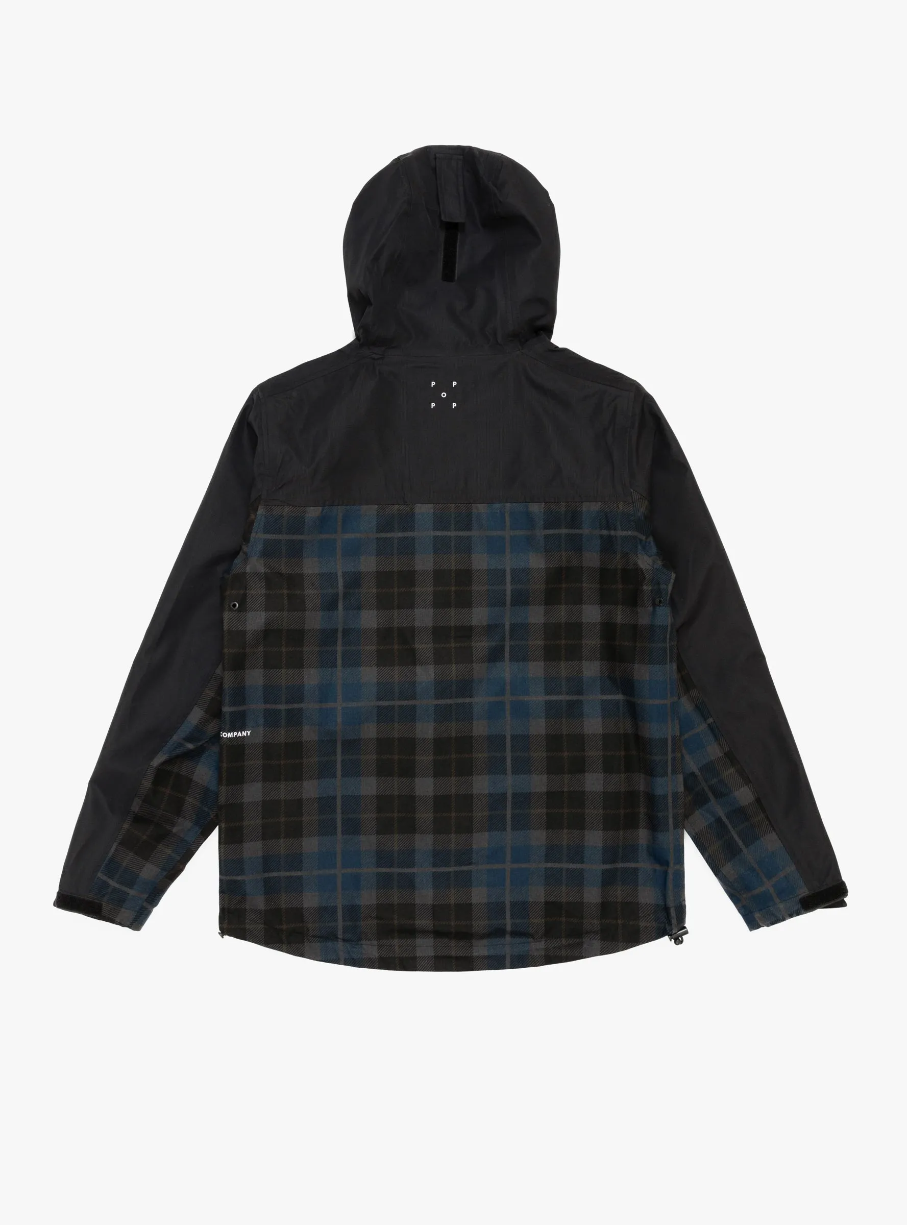 Big Pocket Hooded Jacket Black & Navy Check