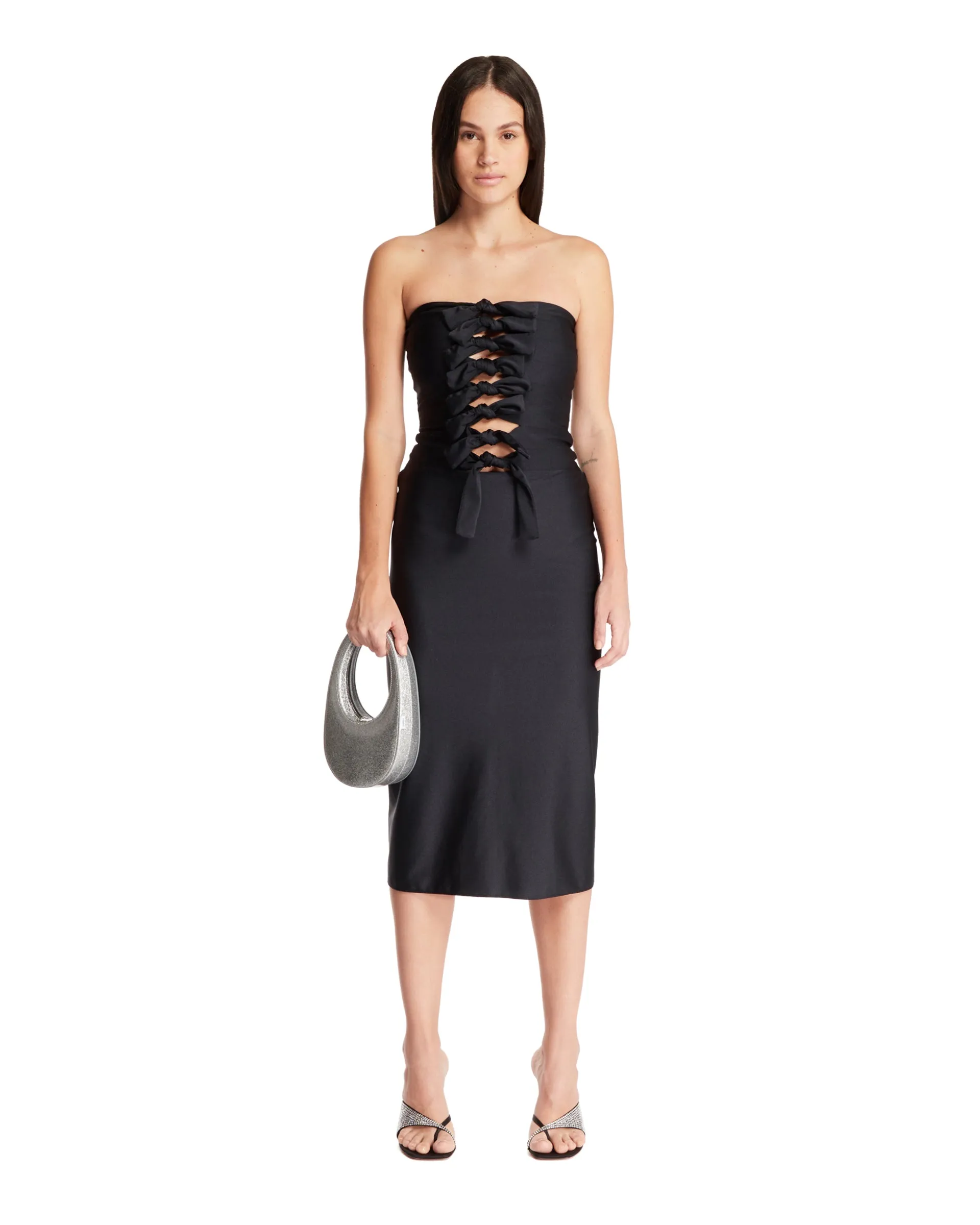 Black Jersey Knot Gala Dress