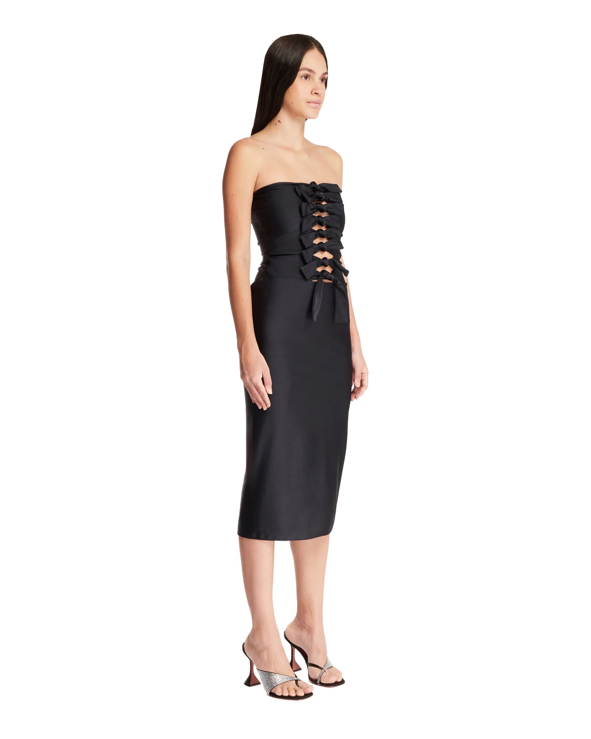 Black Jersey Knot Gala Dress