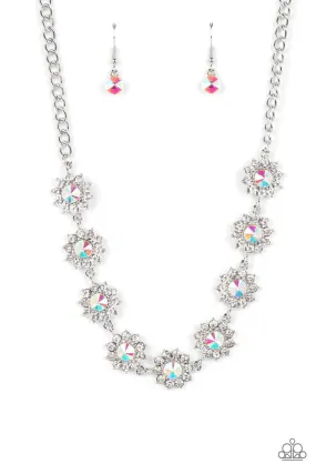 Blooming Brilliance Multi Iridescent Rhinestone Necklace - Paparazzi Accessories