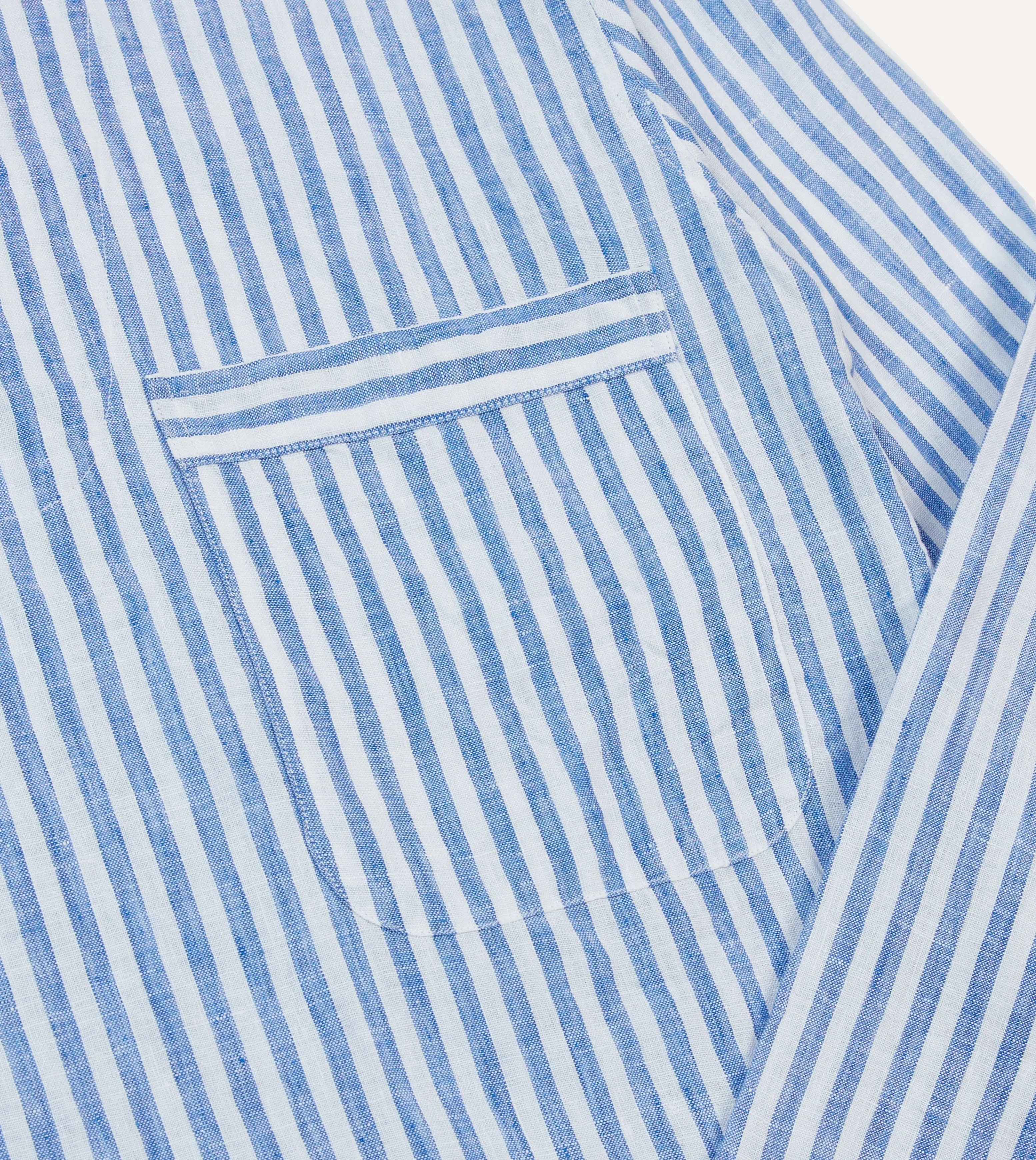 Blue Stripe Linen Smock Shirt