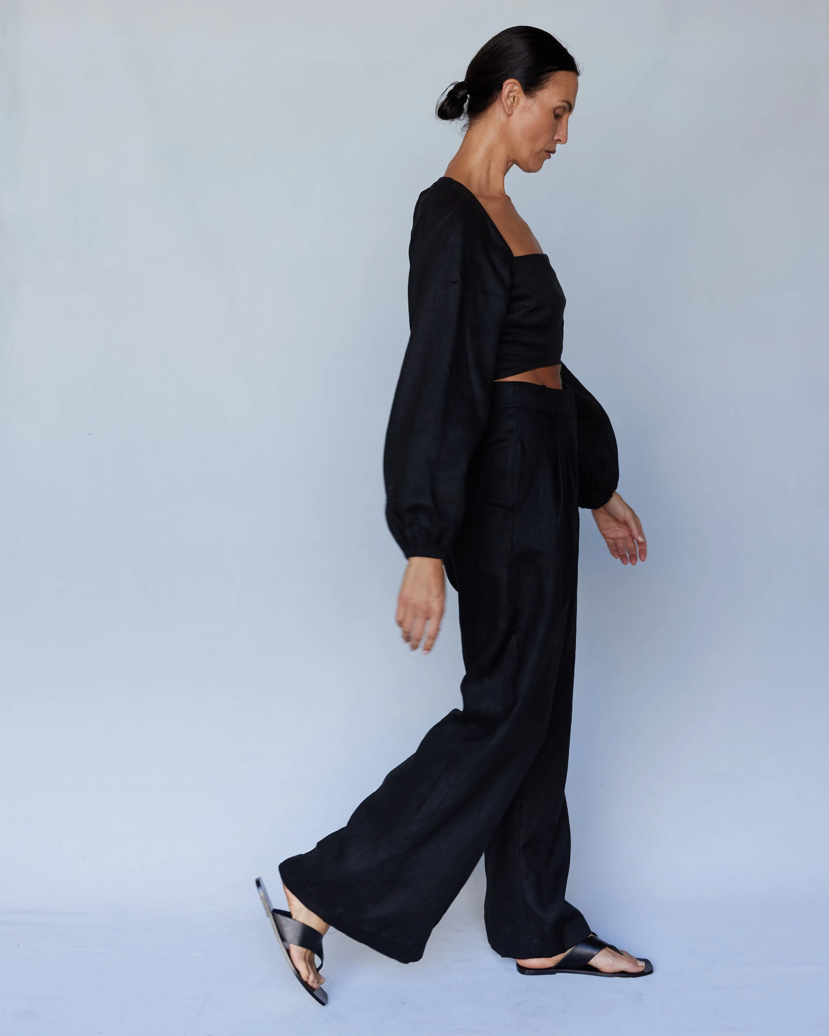 Bridgette Linen Pant - Black