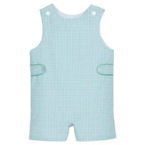 Button Tab John John - Aqua Gingham