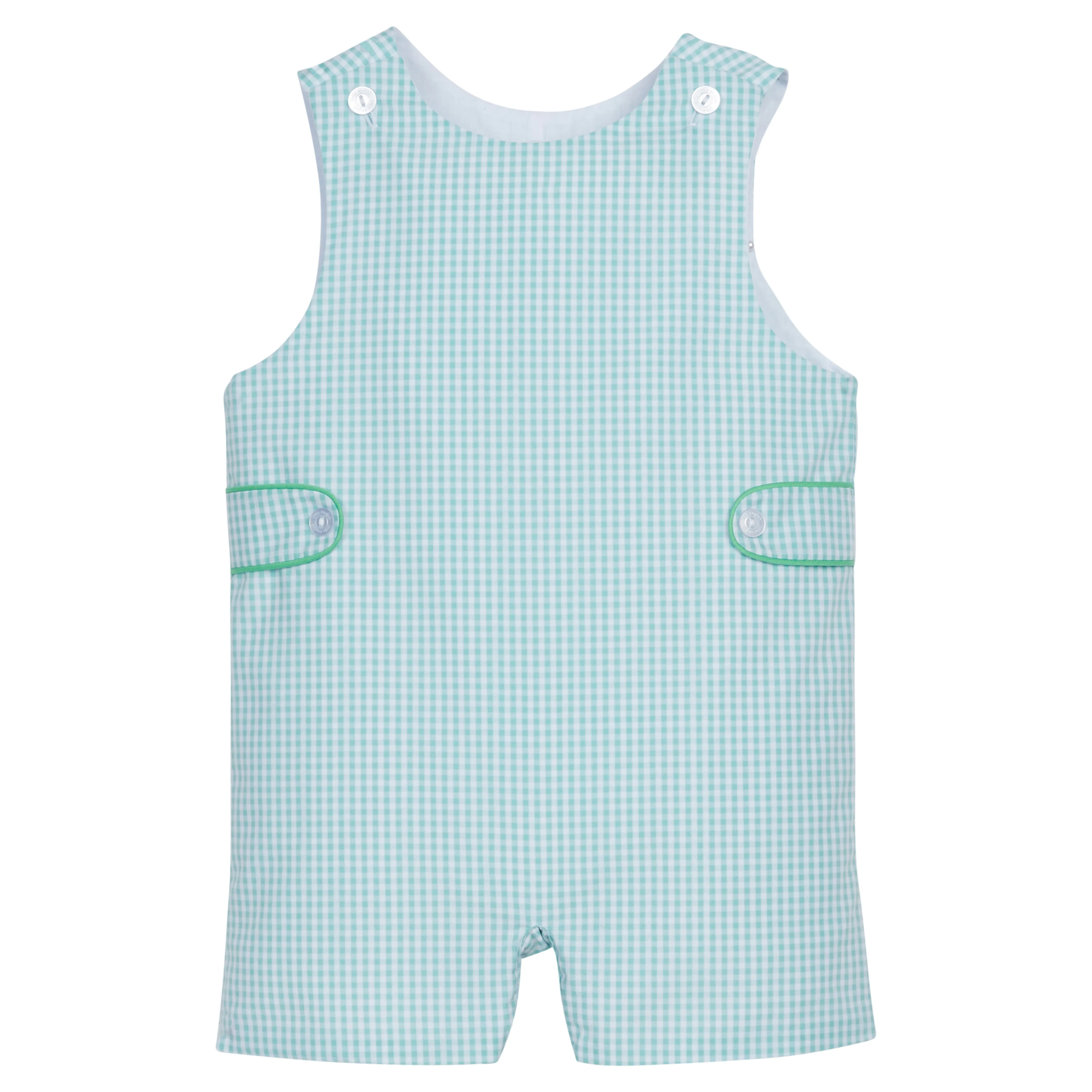 Button Tab John John - Aqua Gingham