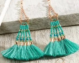 Charlie Paige Bold Tassel Earrings