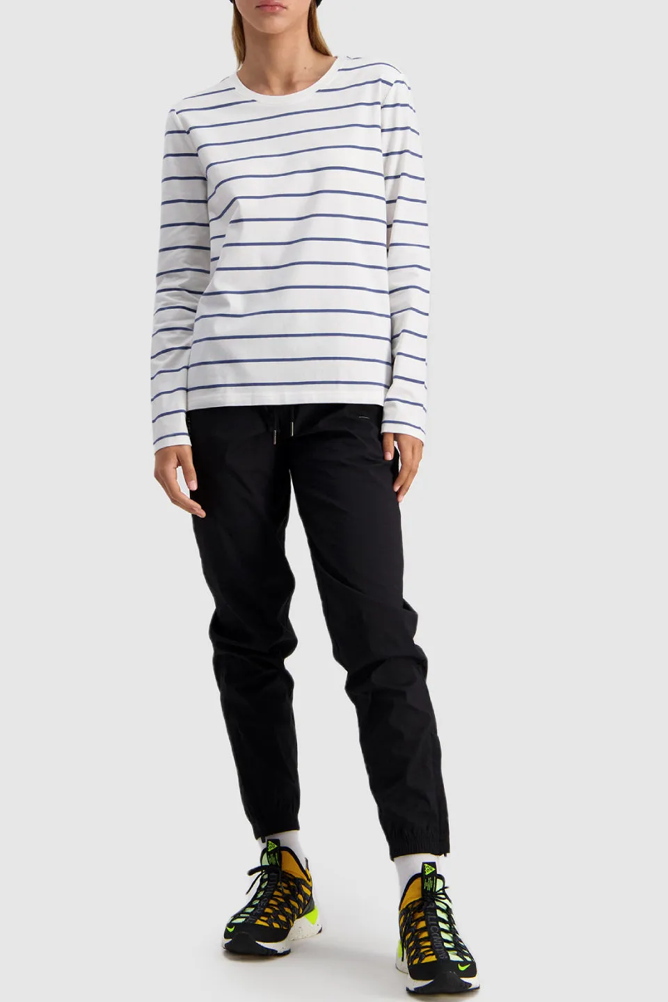 Chase White Stripe LS Laneway Tee