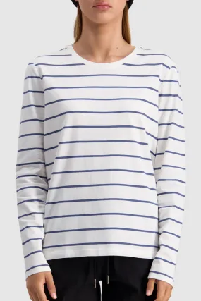 Chase White Stripe LS Laneway Tee