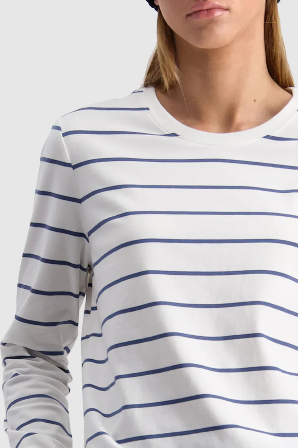 Chase White Stripe LS Laneway Tee