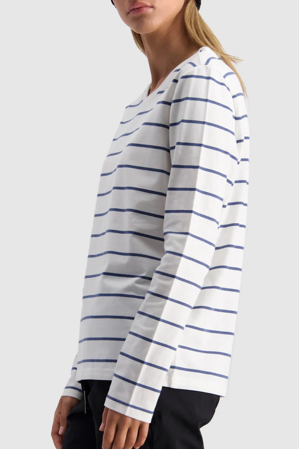 Chase White Stripe LS Laneway Tee