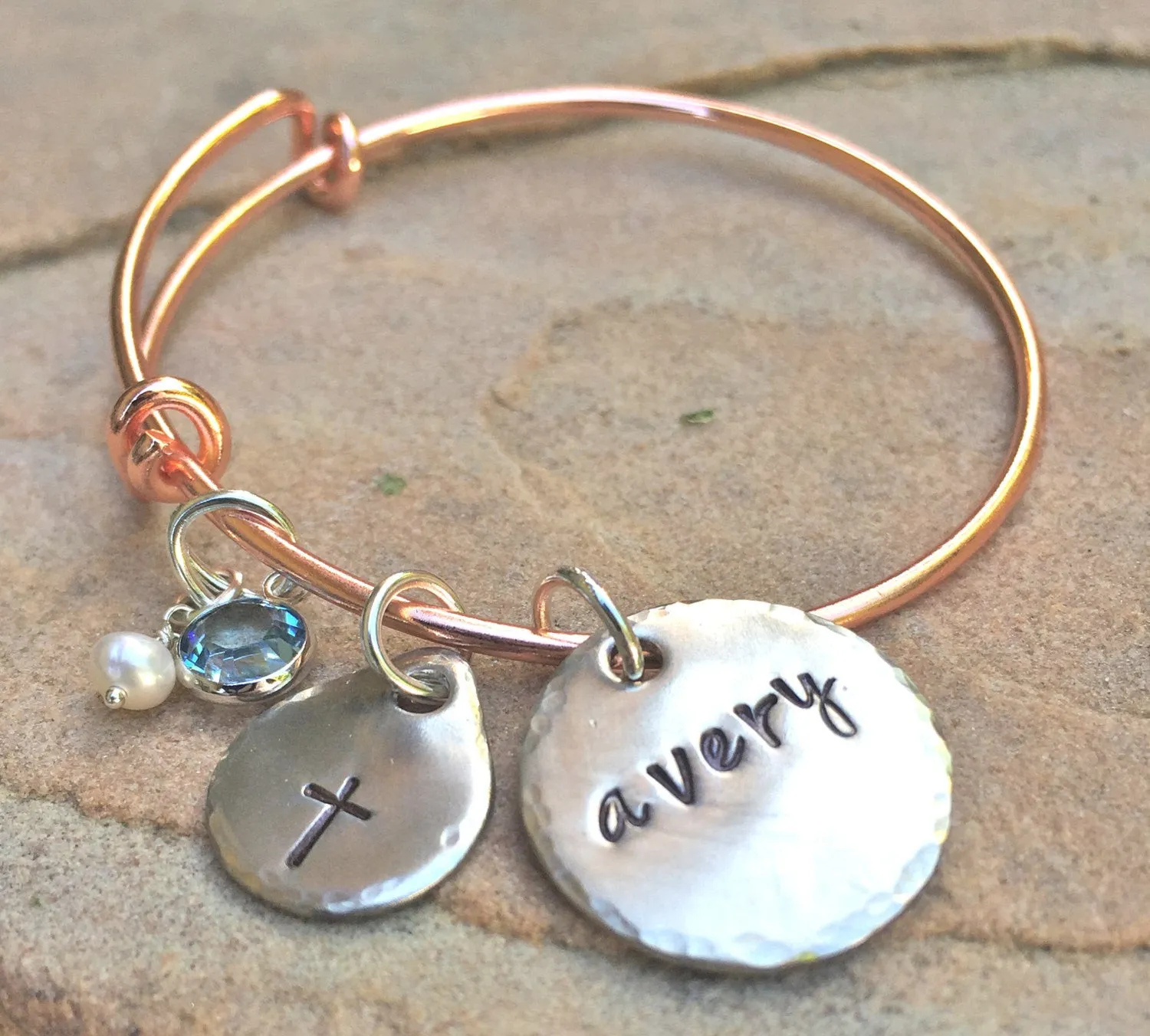 Children's Custom Bangle, Christian Gifts, Baptism Gift