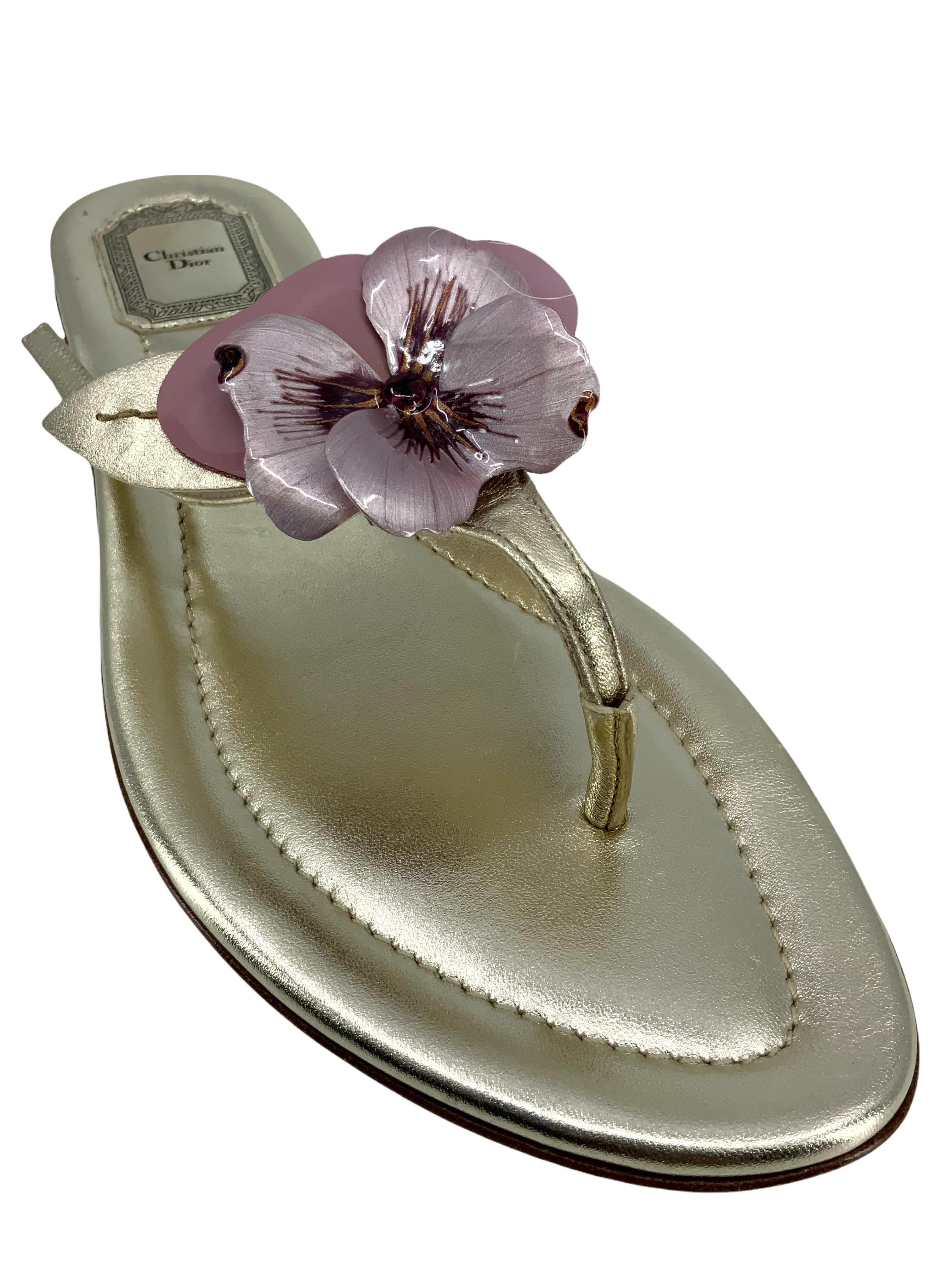 Christian Dior Pensee Flower Thong Sandals Size 10.5