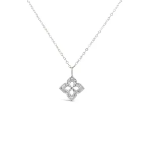 Clara by Martin Binder Diamond Double Flower Necklace (0.02 ct. tw.)