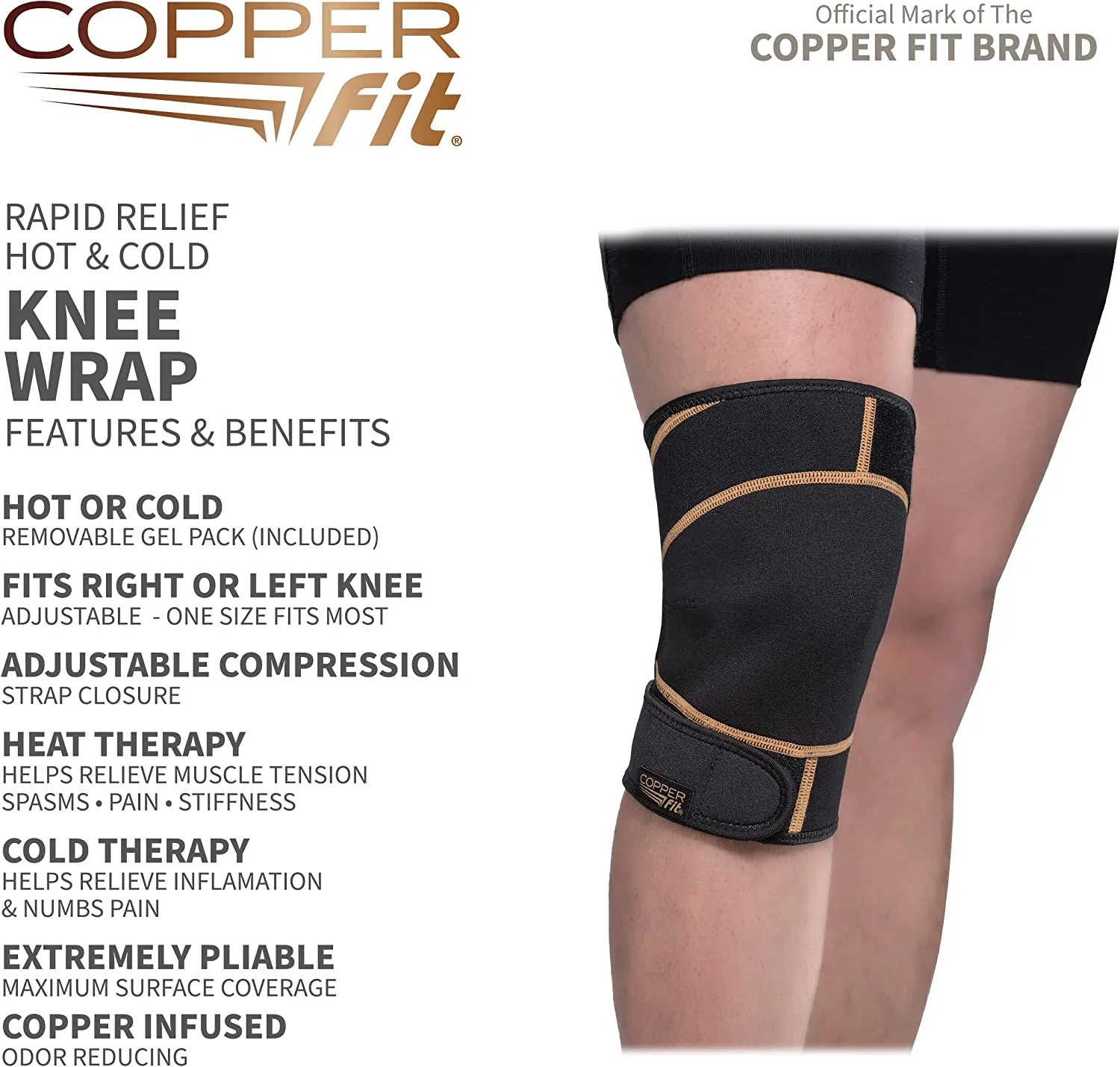 Copper Fit Rapid Relief Knee Wrap