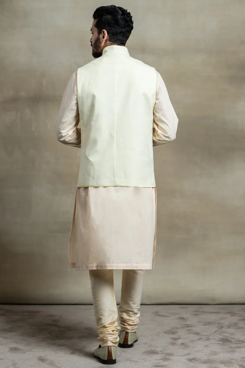 Cotton Asymmetrical Kurta Bundi Set