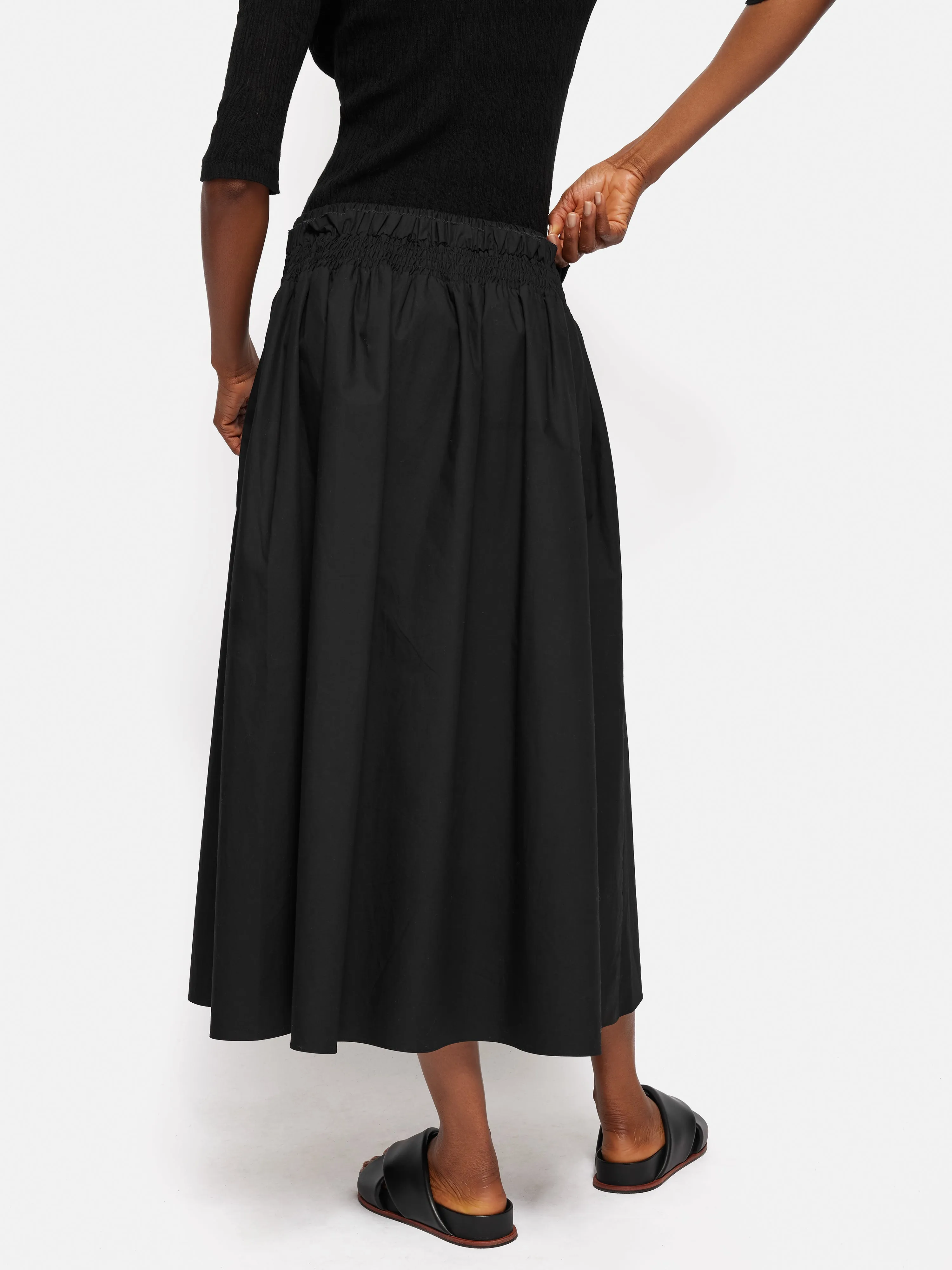 Cotton Poplin Skirt | Black