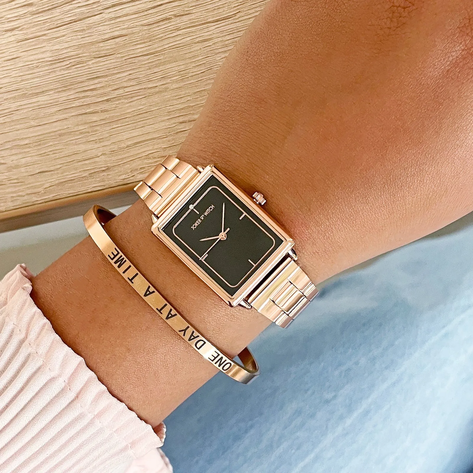 Cresent Rosegold Watch Bracelet Stack