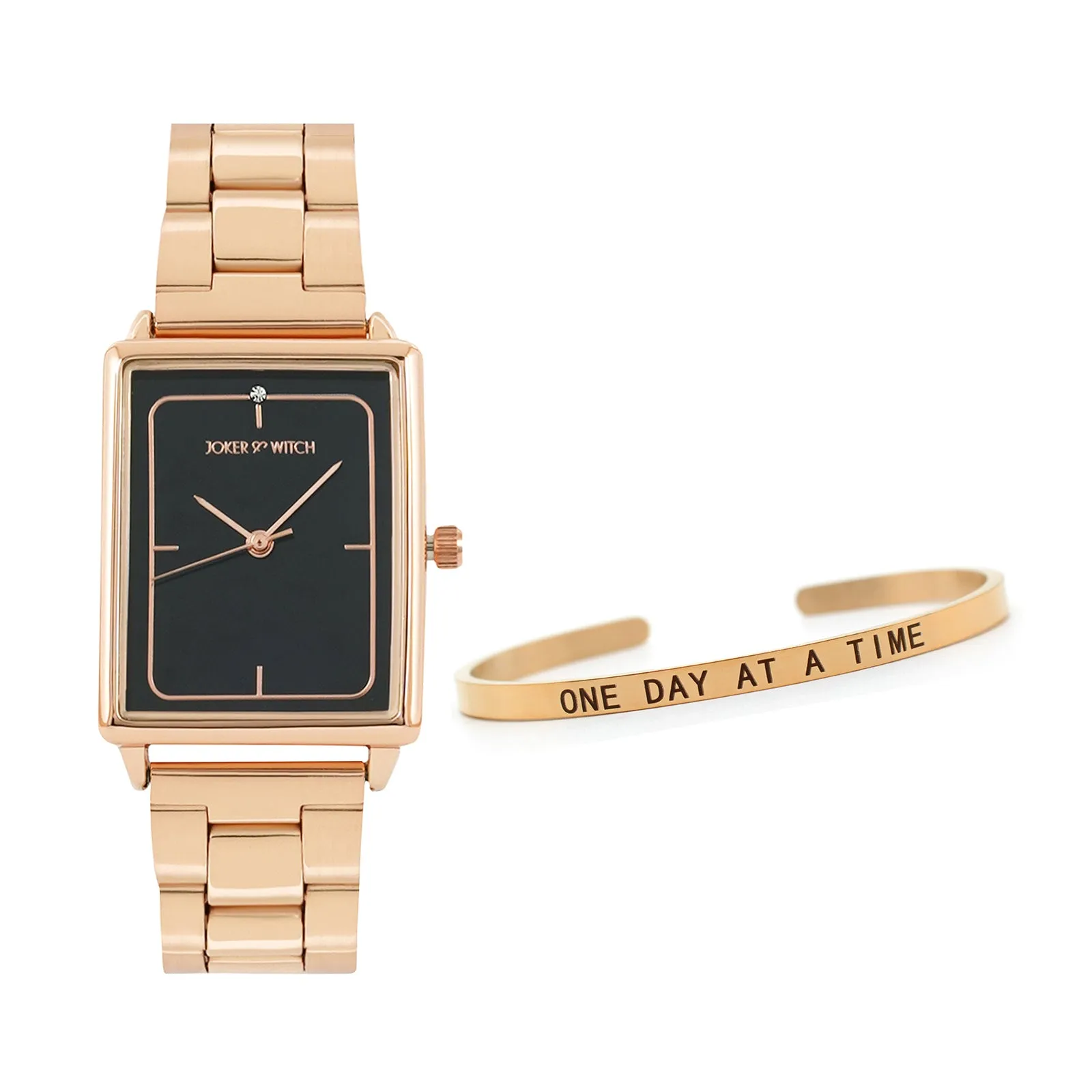 Cresent Rosegold Watch Bracelet Stack