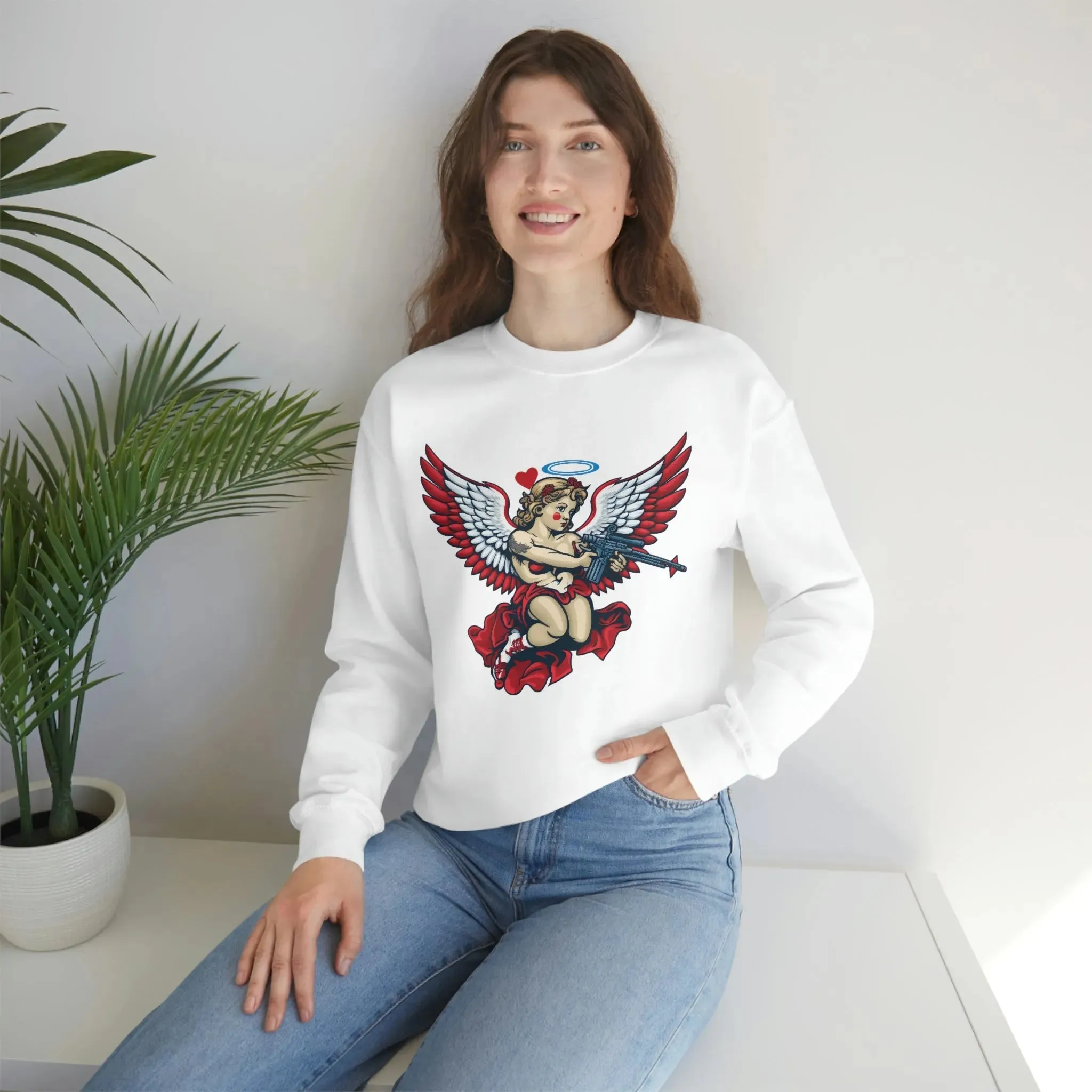 Cupid AR-15 Valentine's Day Unisex Heavy Blend™ Crewneck Sweatshirt