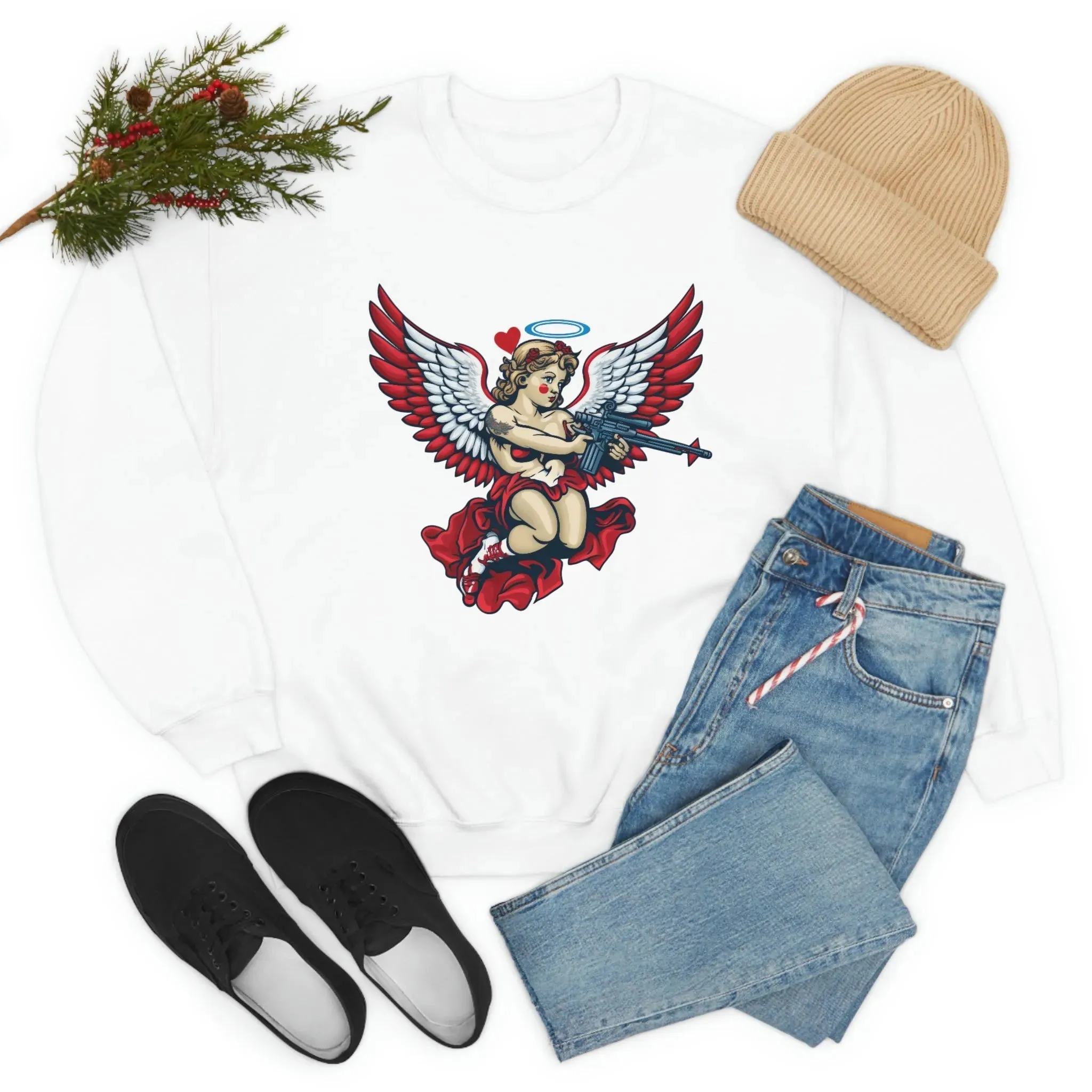 Cupid AR-15 Valentine's Day Unisex Heavy Blend™ Crewneck Sweatshirt