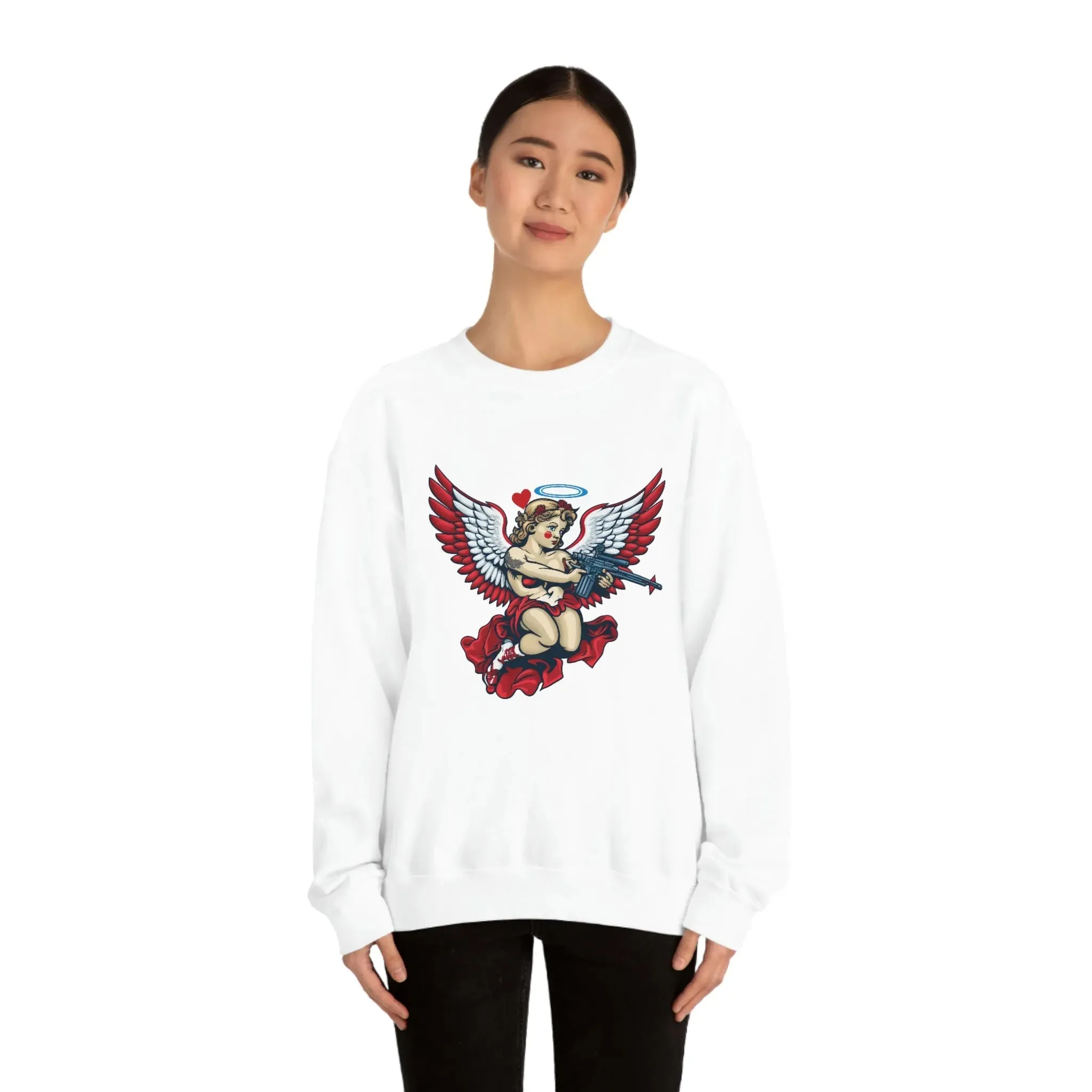 Cupid AR-15 Valentine's Day Unisex Heavy Blend™ Crewneck Sweatshirt