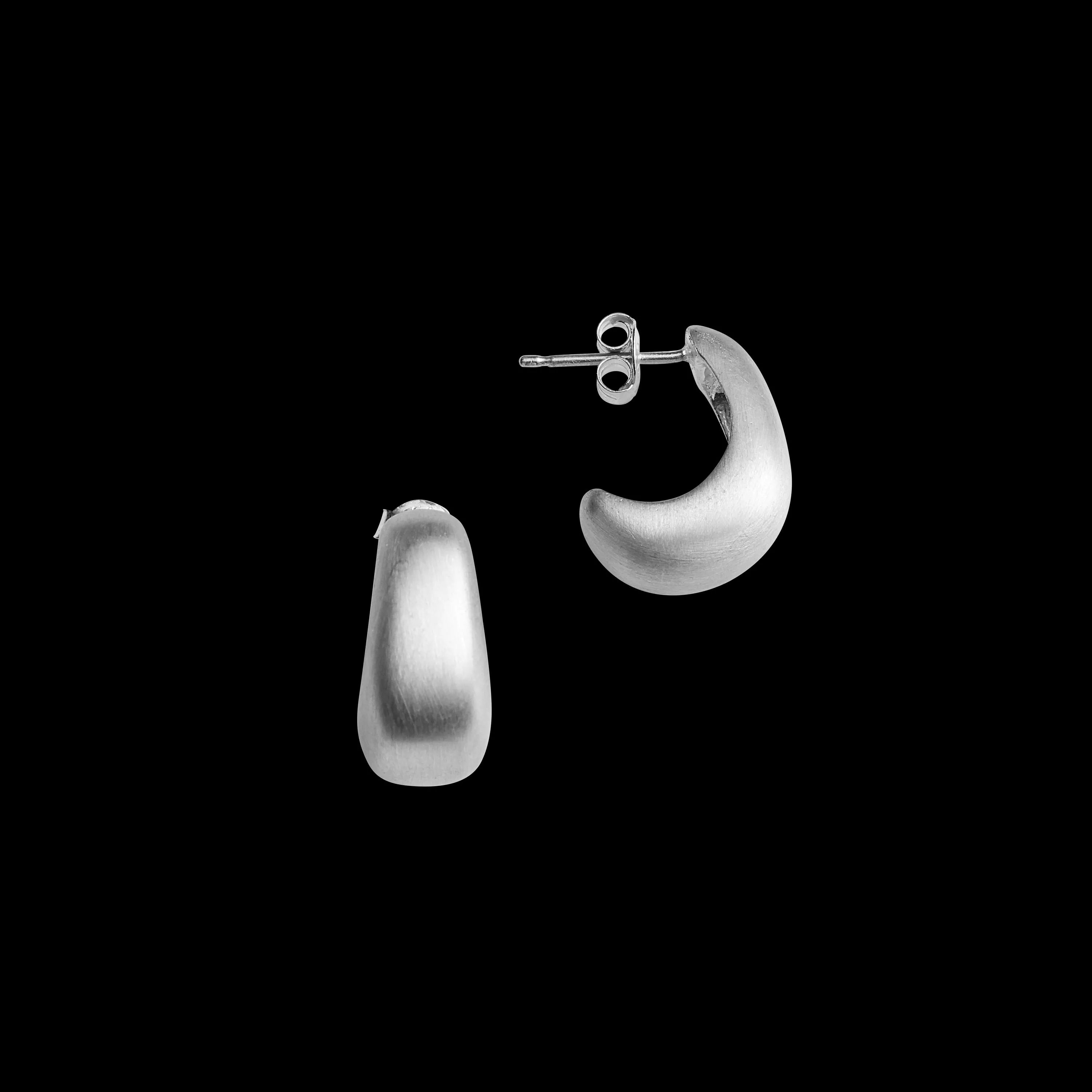 Curved Earrings - Sterling Silver - Matte