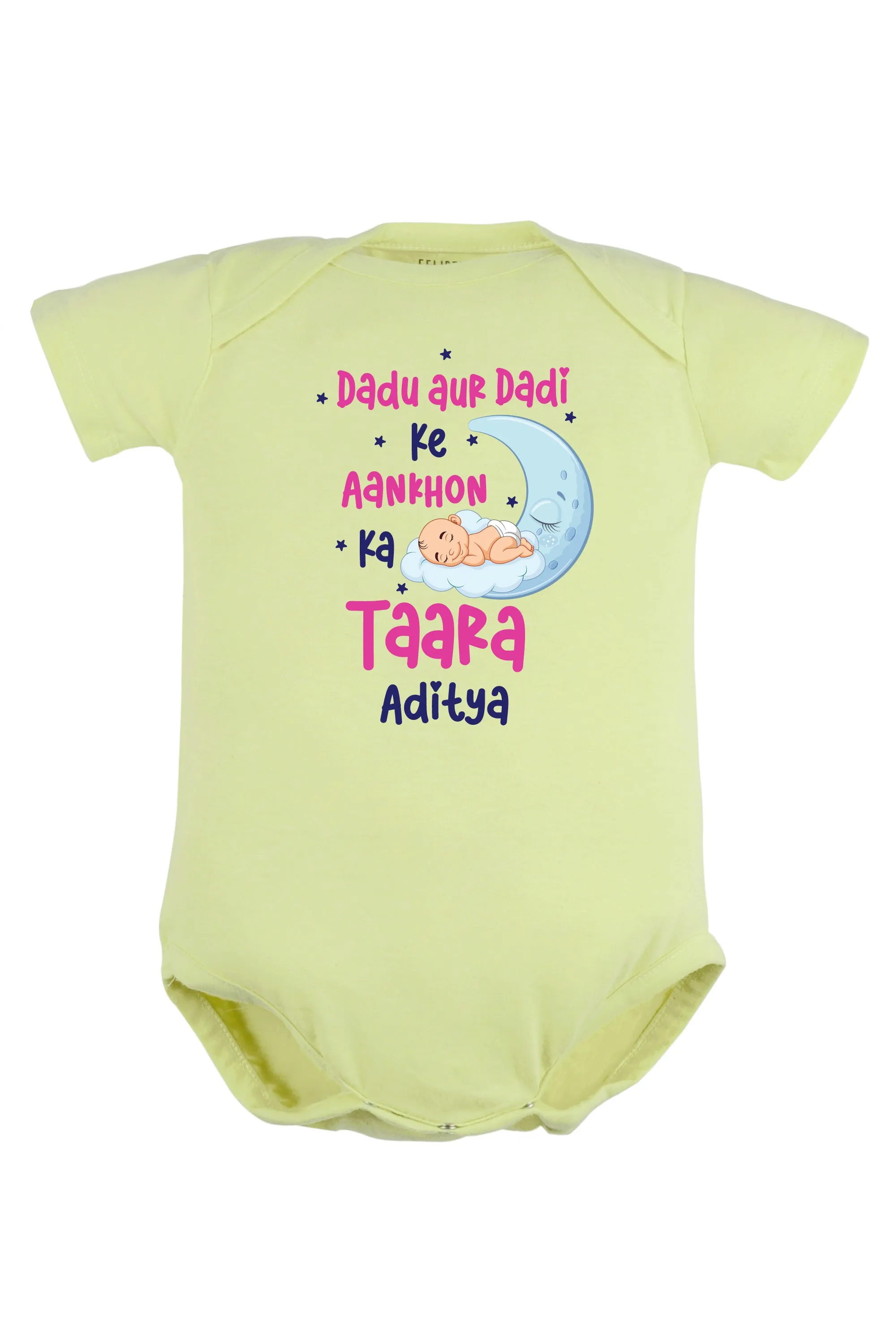 Dadu Aur Dadi Ki Aankhon Ka Taara Baby Romper | Onesies w/ Custom Name