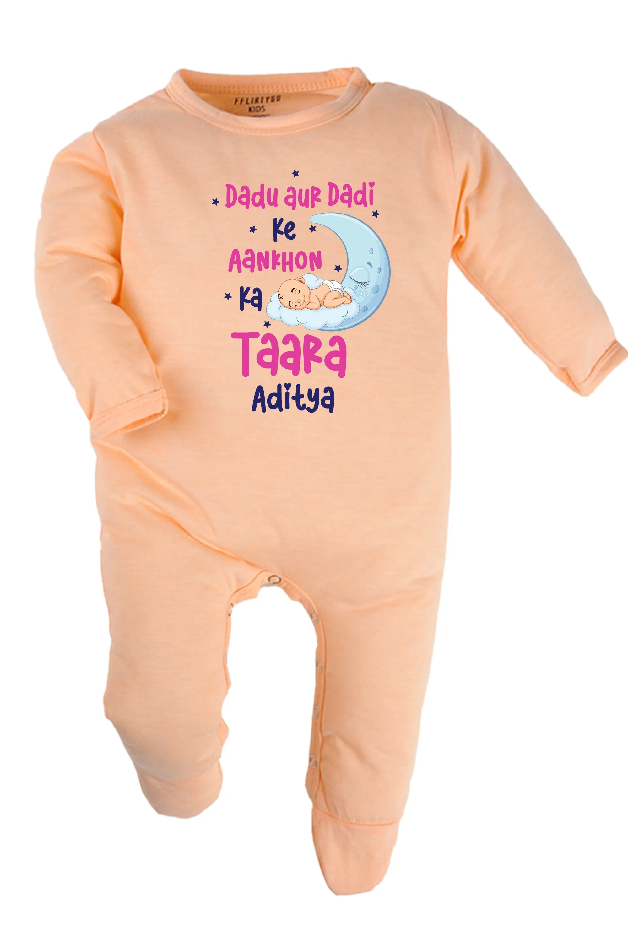 Dadu Aur Dadi Ki Aankhon Ka Taara Baby Romper | Onesies w/ Custom Name